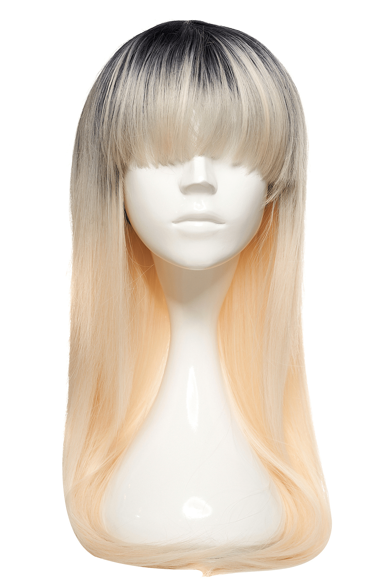 Peruca holly ombre negru blond platinat