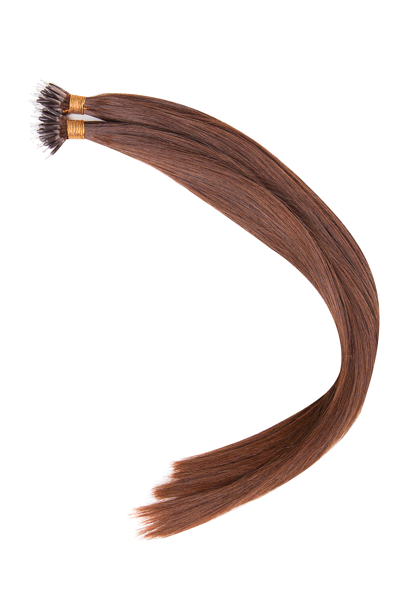 Nano-Ring Hair Extensions, Russian Hair, Chocolate Brown