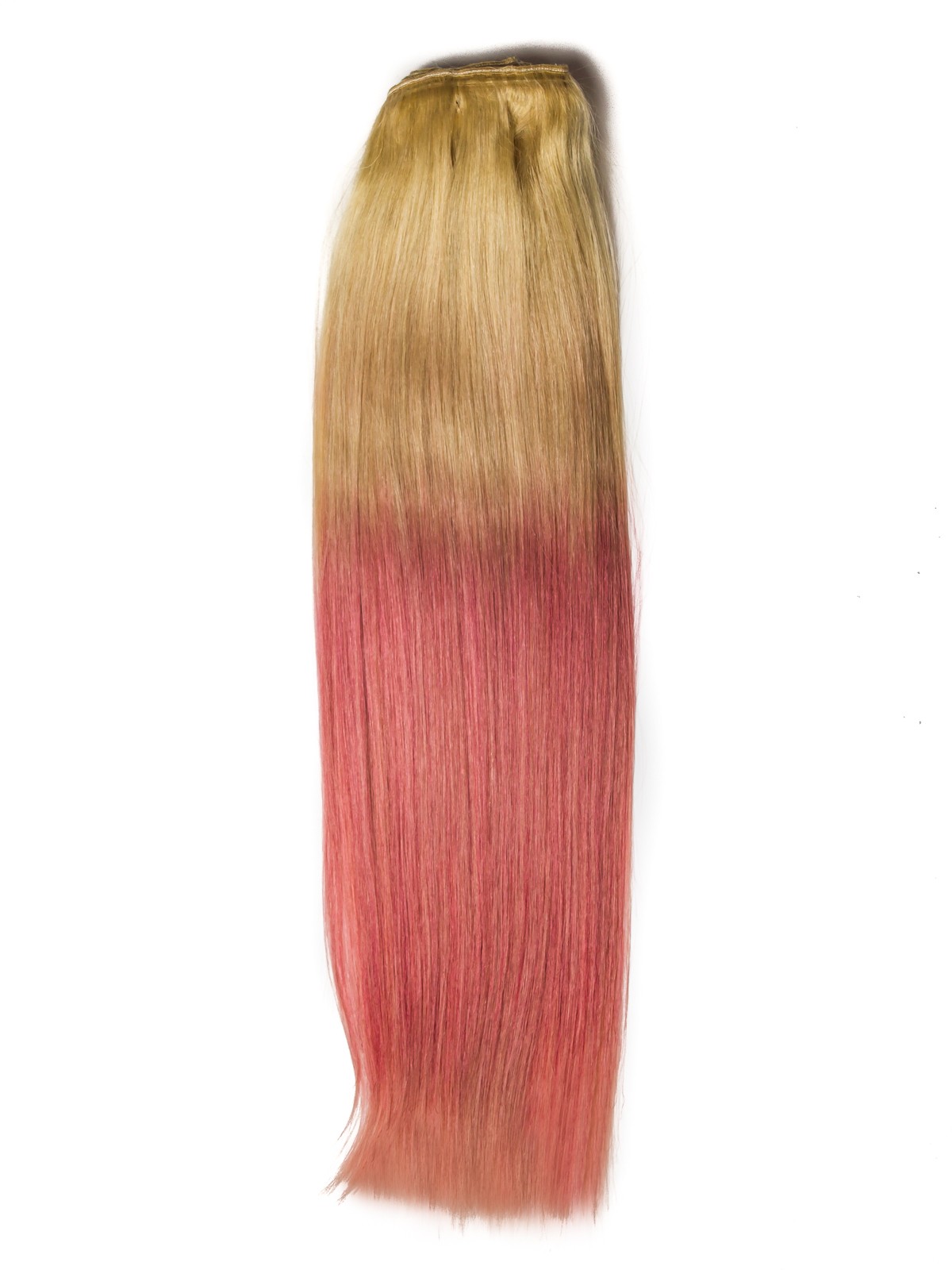 Extensii Clip-On PREMIUM Ombre Blond/Roz Pastel