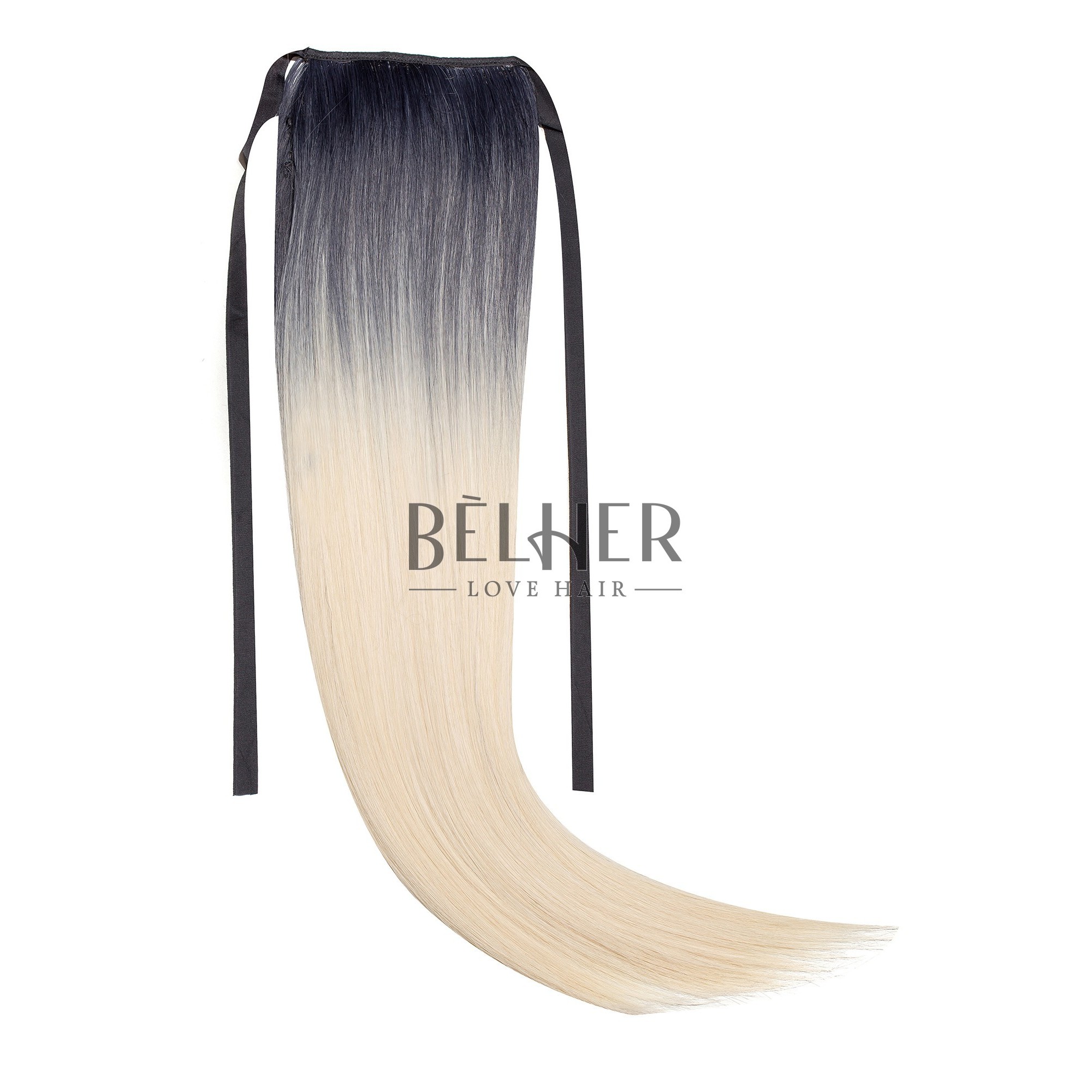 Coada fibra sintetica 55cm ombre brunet blond deschis