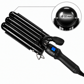 Ondulator triplu Belher cu trei cilindri, diametru 32 mm, culoare neagră