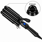 Ondulator triplu Belher 22 mm, negru, cu afișaj digital