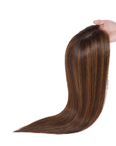 Șuviță de păr natural brun închis, aspect neted, pentru extensie