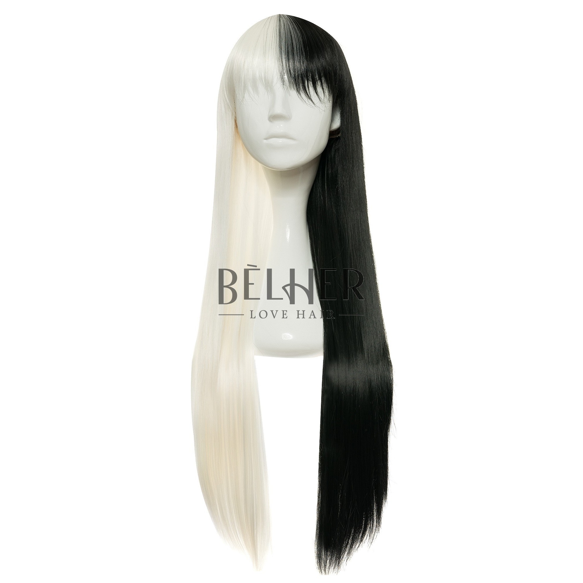 Peruca maribella alb/negru