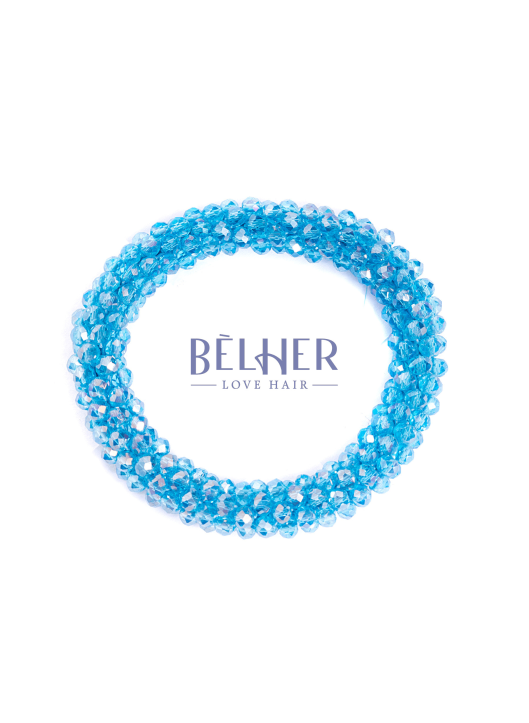 Elastic with blue beads