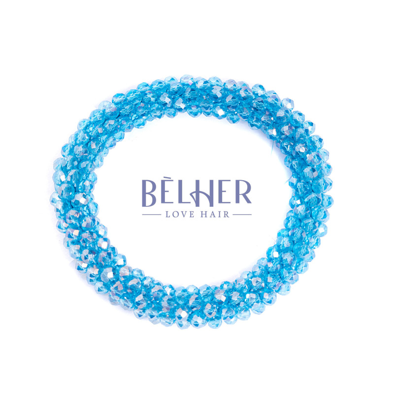 Elastic with blue beads