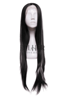 Synthetic wig LORA Black with Gray Strands