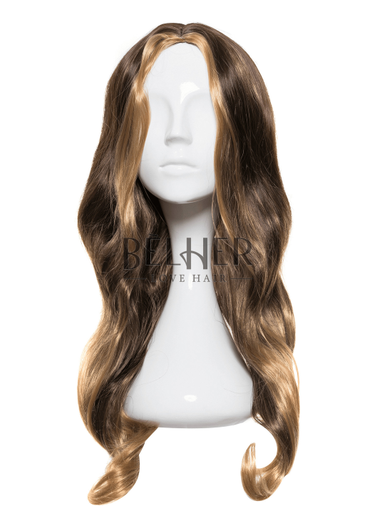 Synthetic Fiber Wig Ombre Brown