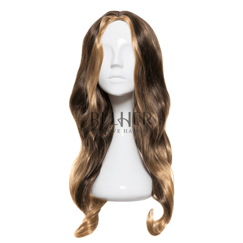 Synthetic Fiber Wig Ombre Brown