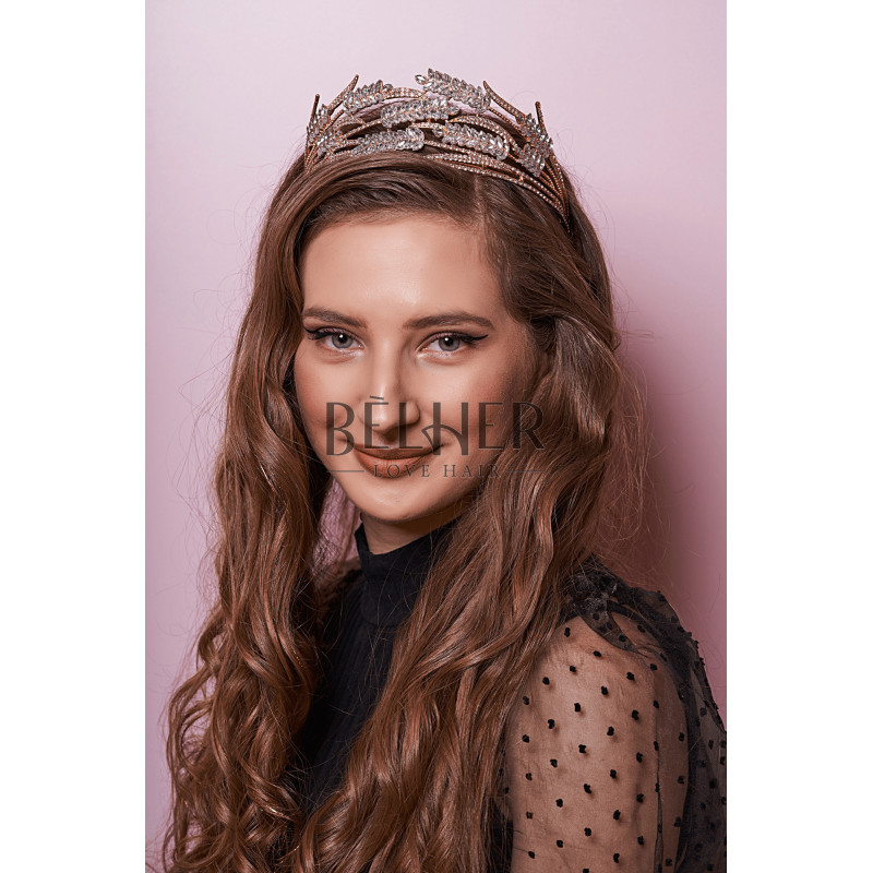 Tiara Crown with Gold Crystals