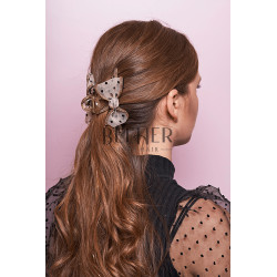Hair Clip with Bow and Polka Dot Accents Hair Clip with Bow and Polka Dot Accents