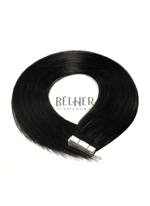 Tape – On Hair Extensions, Russian Hair, Intense Black