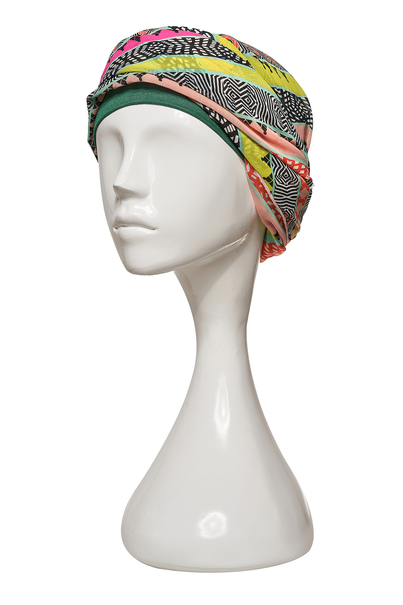 Turban verde colorat