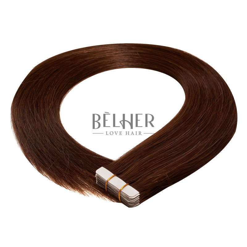 Tape – On Hair Extensions, Russian Hair, Chocolate Brown