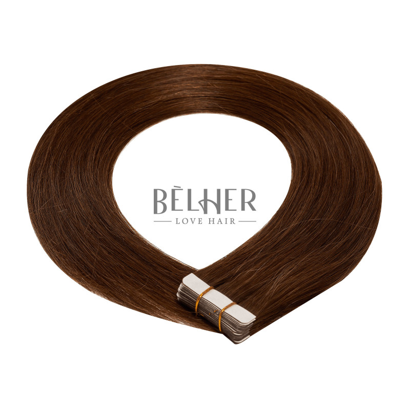 Tape – On Hair Extensions, Russian Hair, Natural Brown