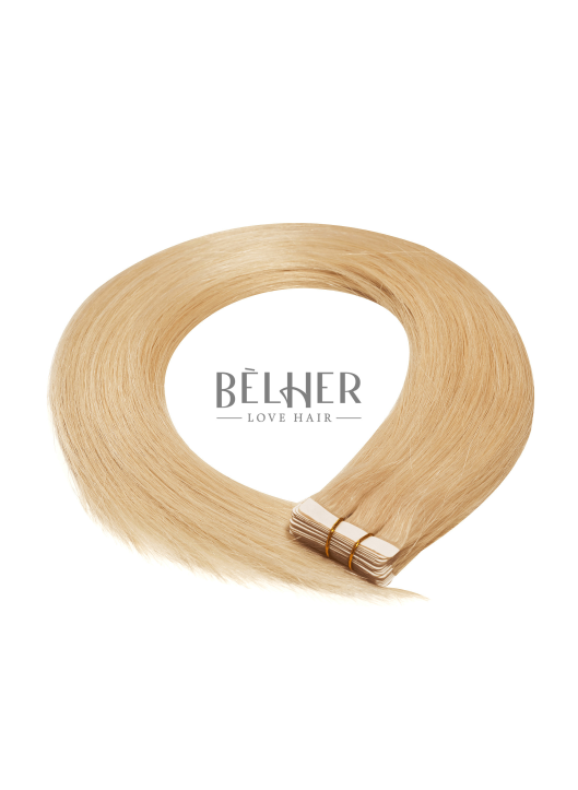 Tape–On Hair Extensions, Russian Hair, Silver Blond