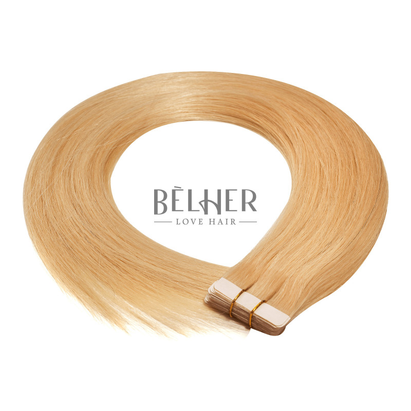 Tape – On Hair Extensions, Russian Hair, Platinum Blond