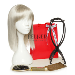 Kit Camilla Silver - Peruca, Stativ Peruca, Fileu, Perie Gold