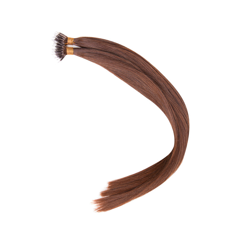 Nano-Ring Hair Extensions, Russian Hair, Chocolate Brown