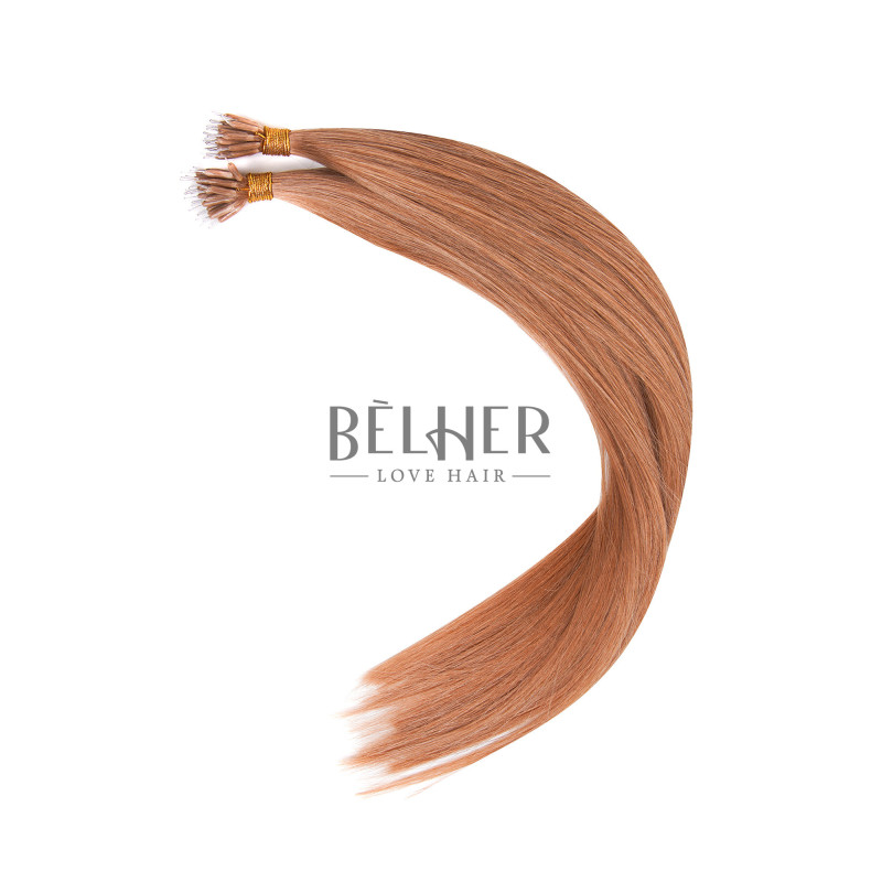 Nano-Ring Hair Extensions, Russian Hair, Hazel Blond