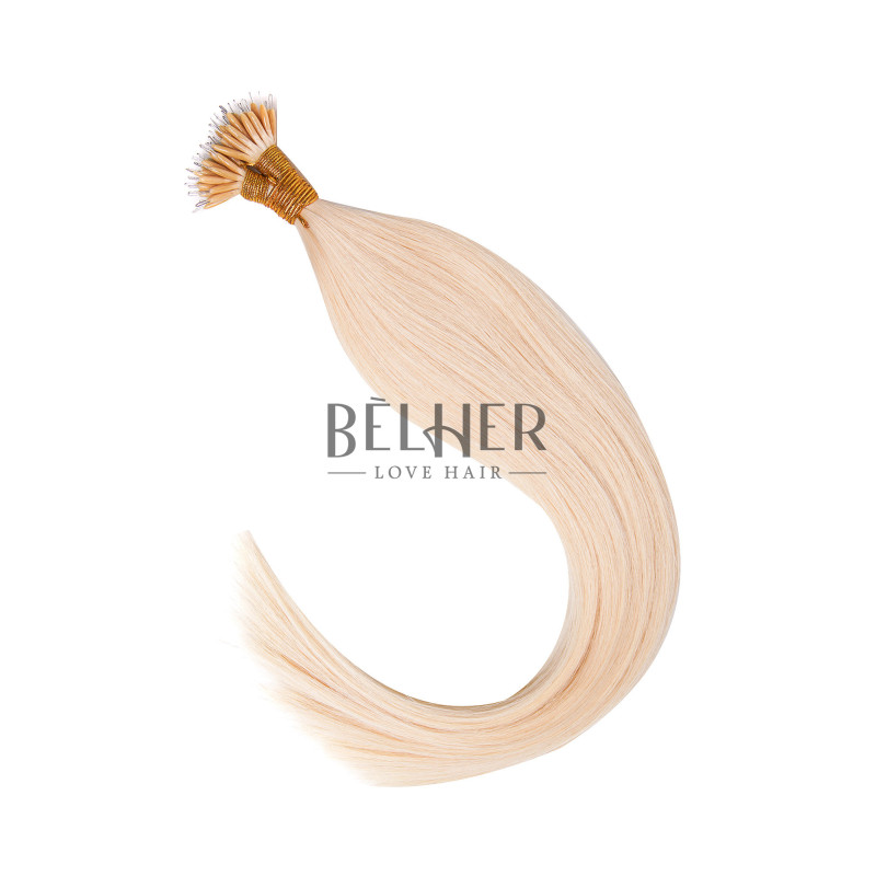 Nano-Ring Hair Extensions, Russian Hair, Light Blond