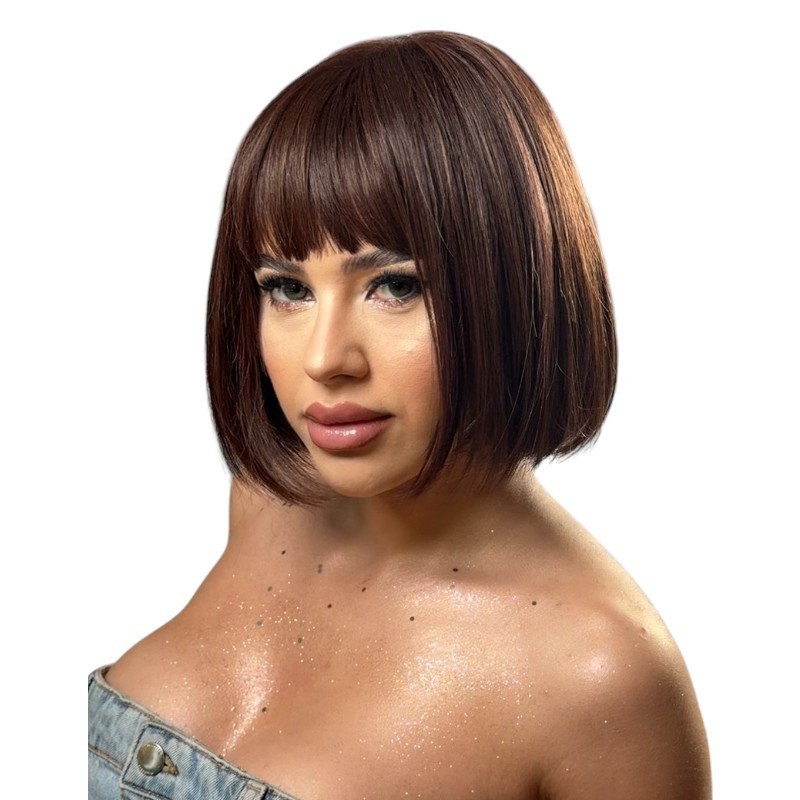 **GIA Reddish Brunette Natural Wig** **GIA Reddish Brunette Natural Wig**