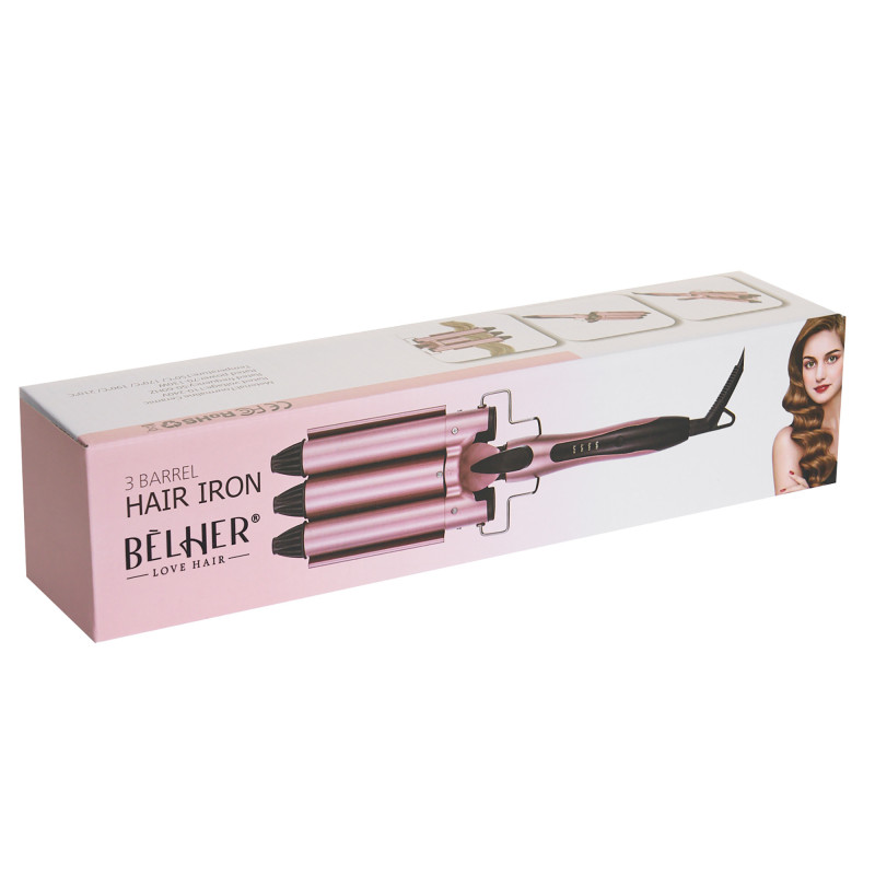 Triple waving Curling iron cu LCD, 25 mm| BELHER Triple waving Curling iron cu LCD, 25 mm| BELHER