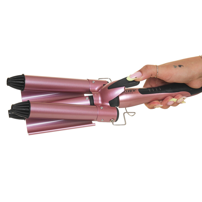 Triple waving Curling iron cu LCD, 25 mm| BELHER Triple waving Curling iron cu LCD, 25 mm| BELHER