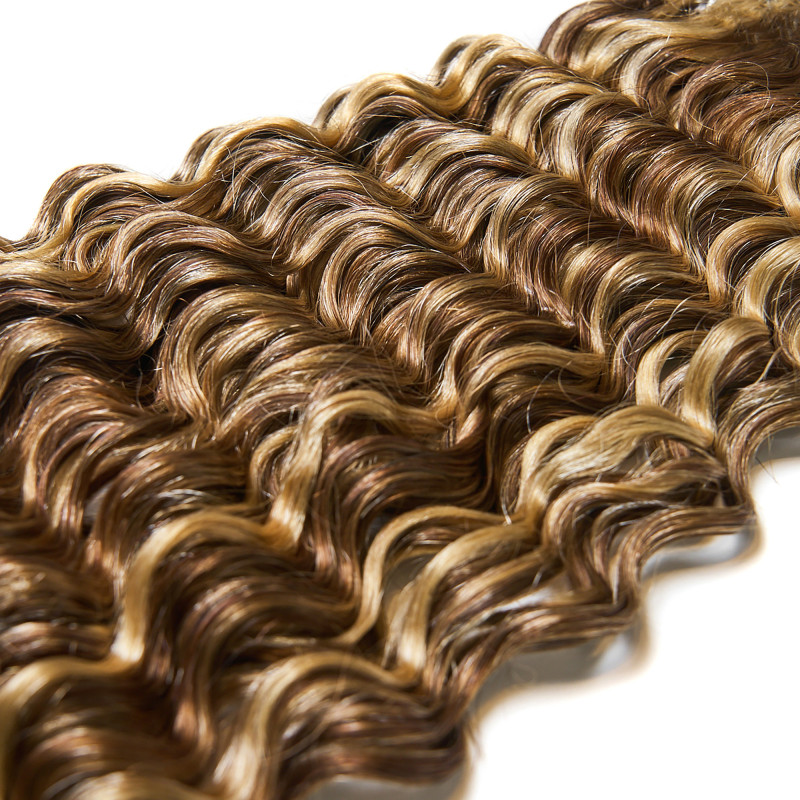 Premium Curly Clip-On Extensions Light Brunette with Highlights Premium Curly Clip-On Extensions Light Brunette with Highlights