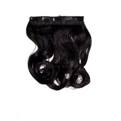 Negru Intens Tresa Clip-On Ondulat
