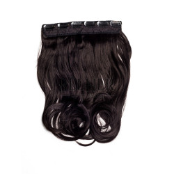Negru Natural Tresa Clip-On Ondulat