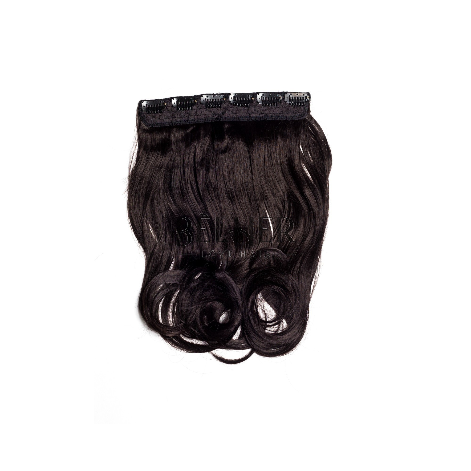 Tresa Clip-On Ondulat Negru Natural