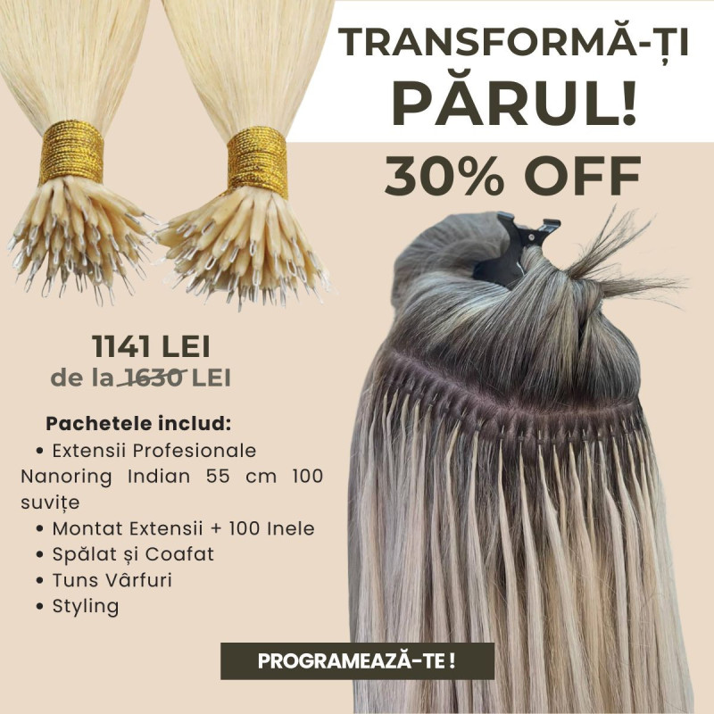 Nano-Ring Package 55 cm – 100 Strands + Services