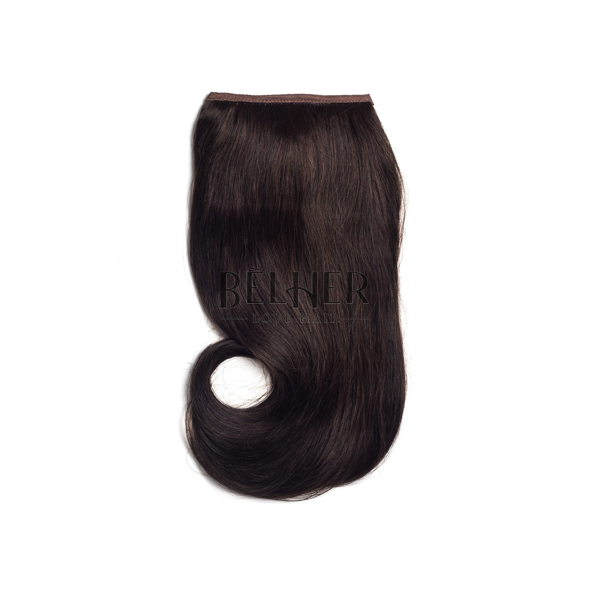 Coada naturala retro saten inchis