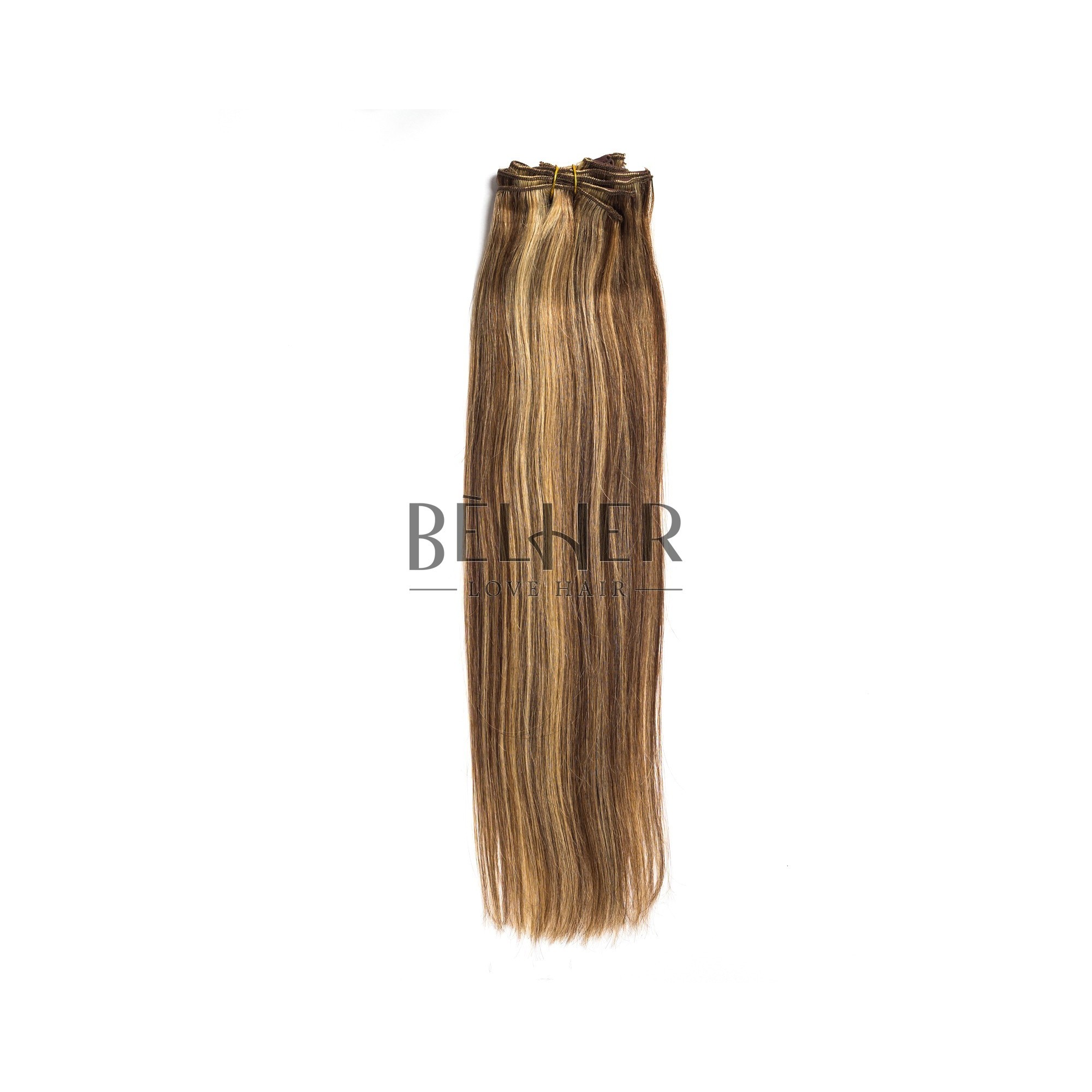Extensii clip-on premium saten deschis cu suvite