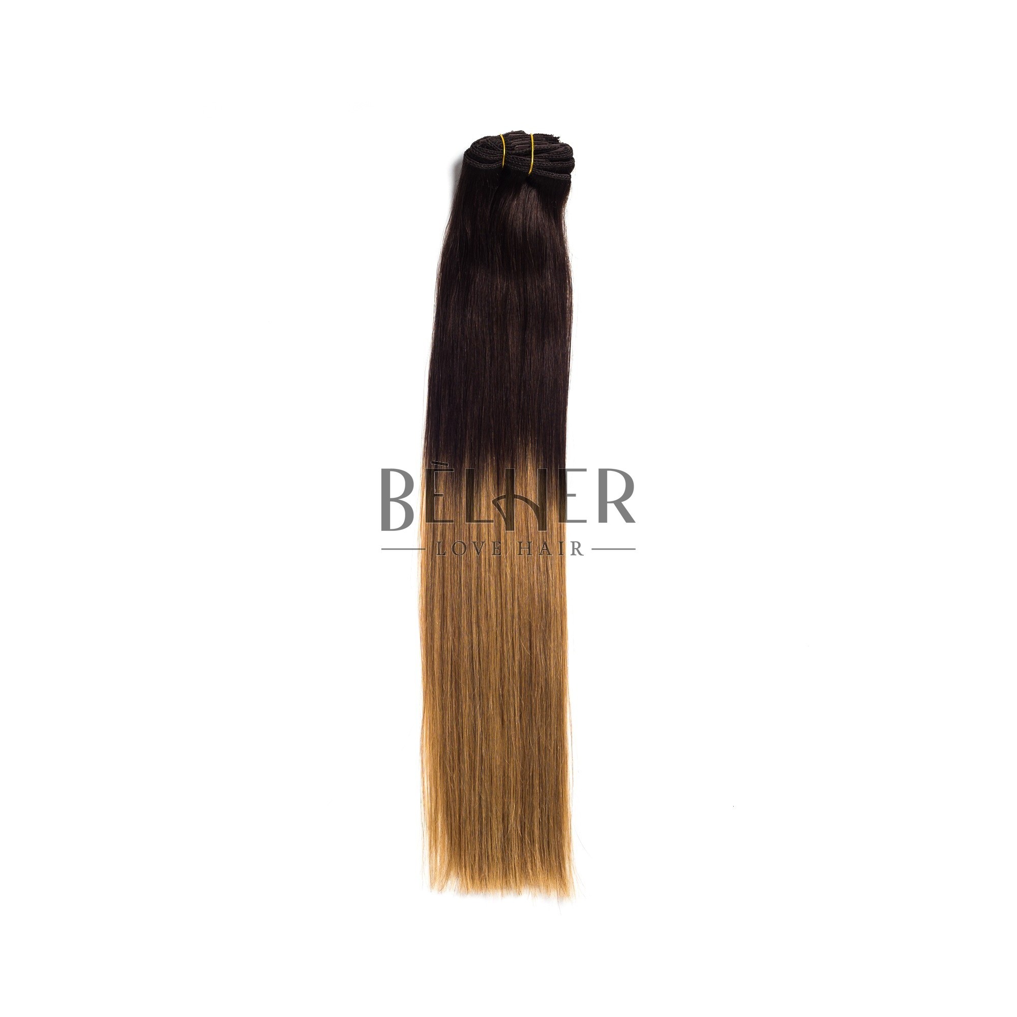 Extensii clip-on premium ombre saten/blond aluna