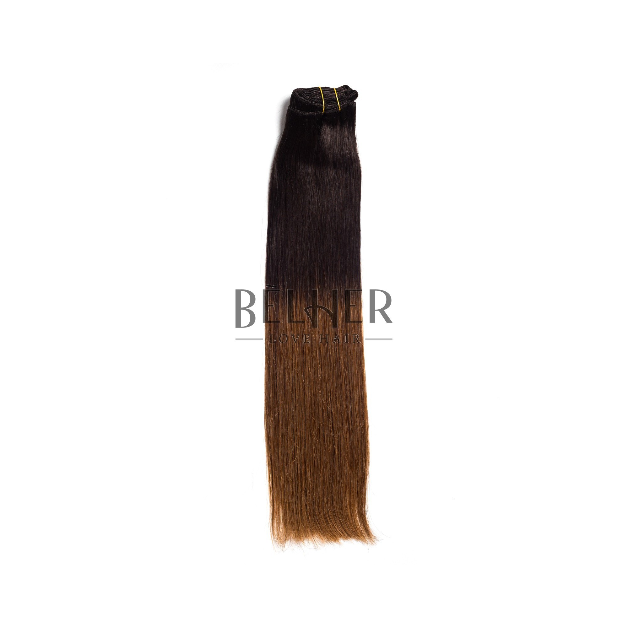 Extensii clip-on premium ombre saten inchis/aramiu