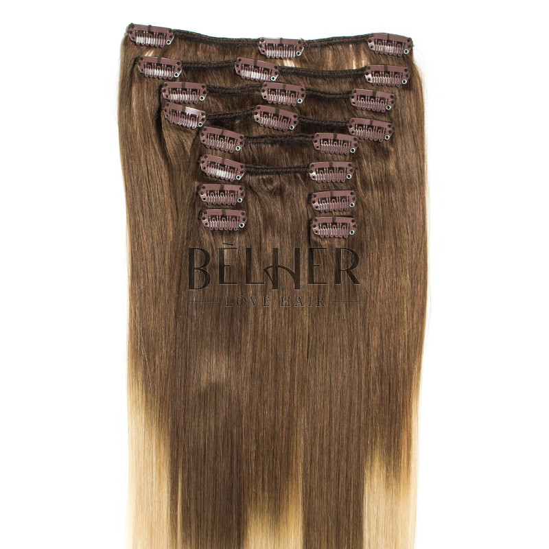 Ombre Saten Natural/Blond Clip-On Premium Ombre Saten Natural/Blond Clip-On Premium
