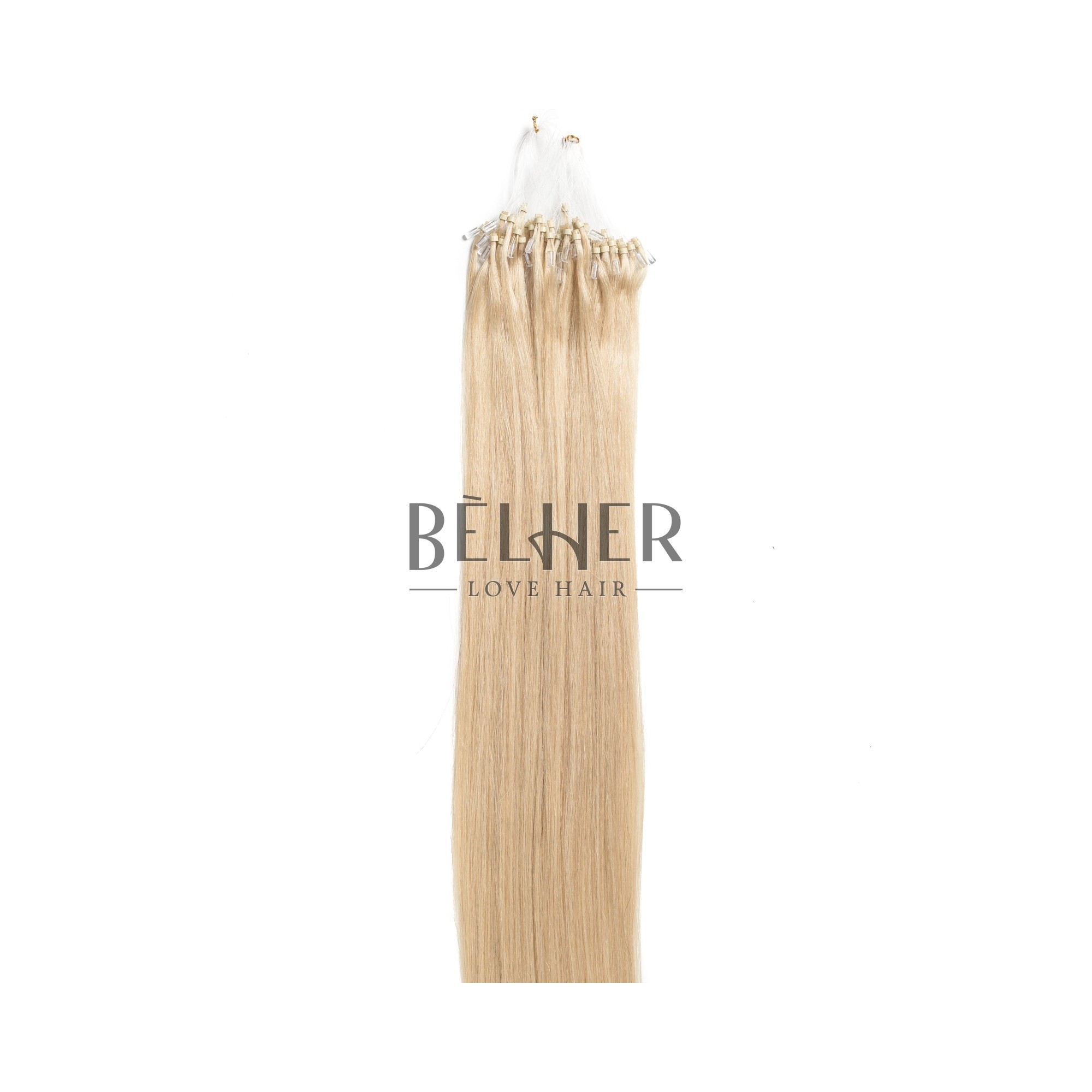Extensii microring premium blond deschis cenusiu