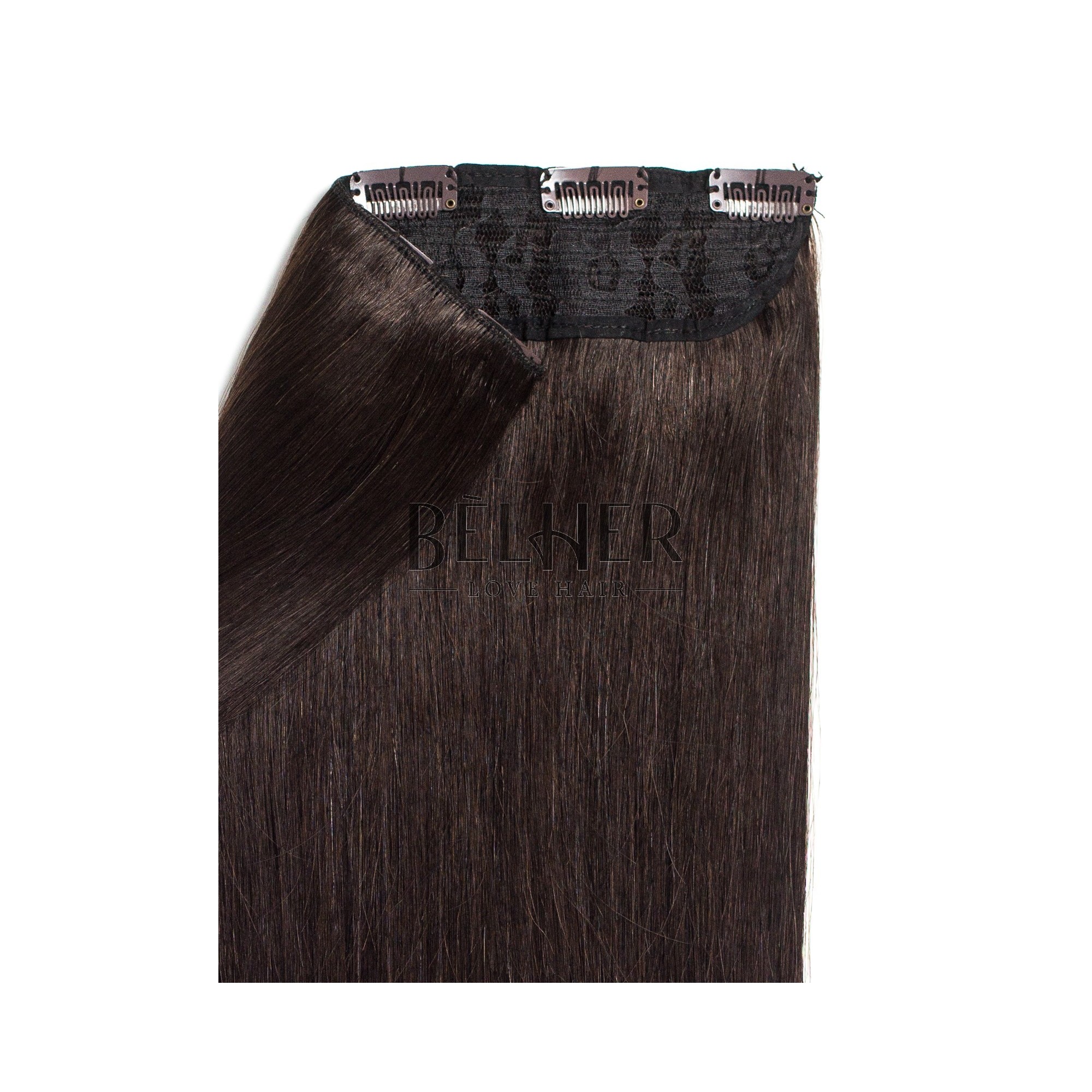 Tresa clip-on deluxe saten inchis natural