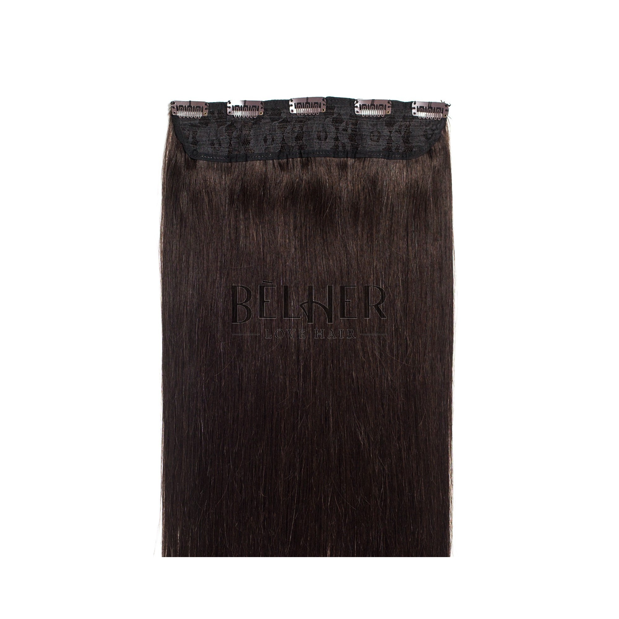 Tresa clip-on premium saten inchis natural