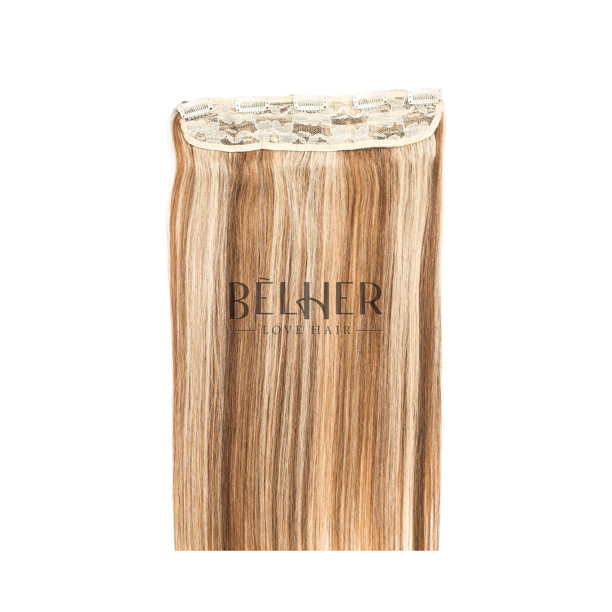 Tresa clip-on premium saten deschis cu suvite
