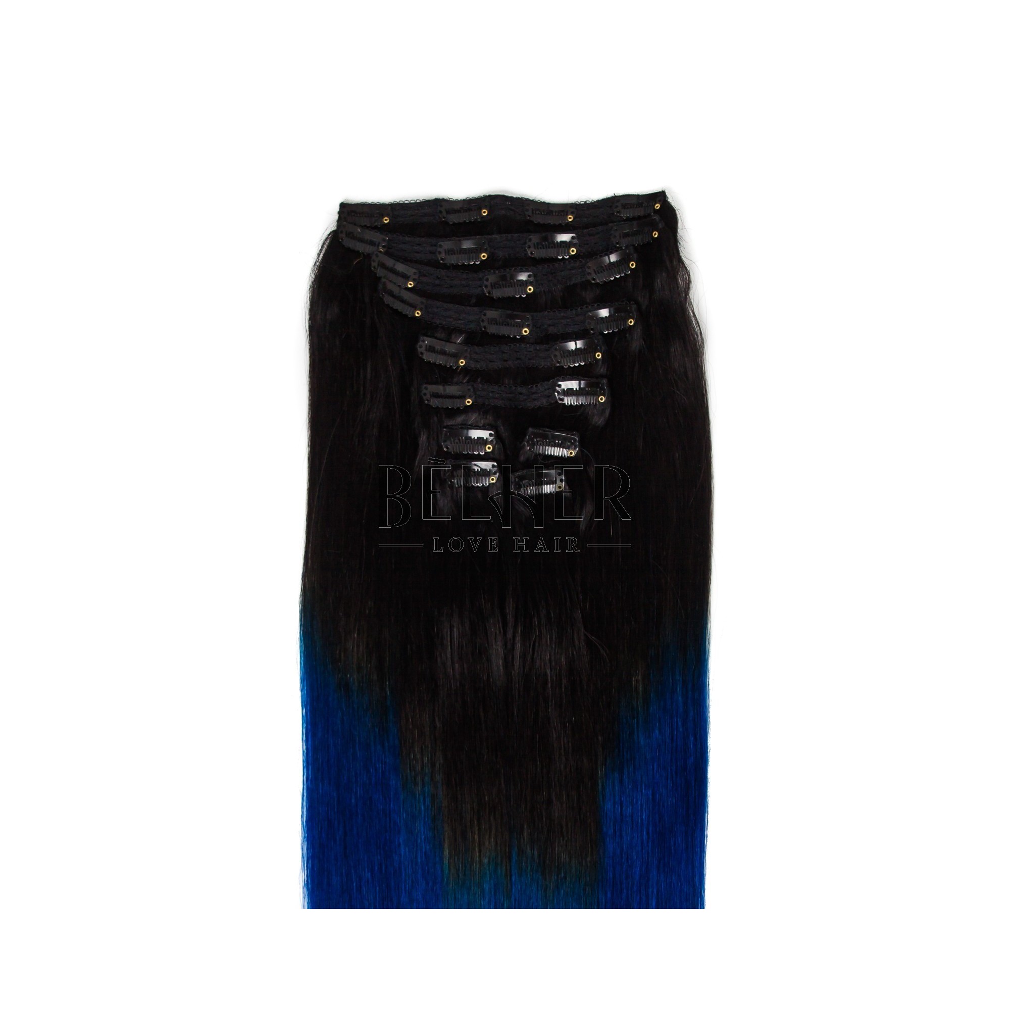 Clip On Ombre Negru Turcoaz Albastru T1lightblueblue Divisima