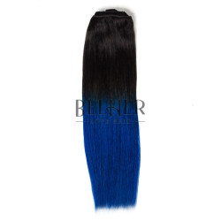 Extensii Ombre Brunet/Albastru Clip-On DELUXE