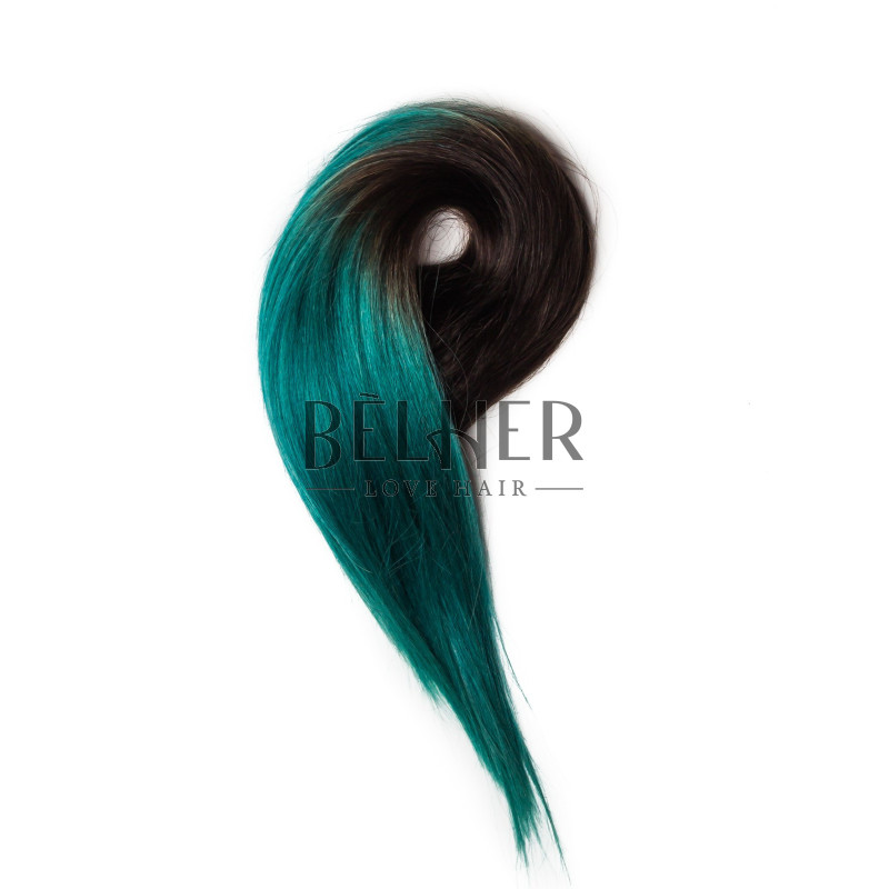 Extensii Ombre Saten/Teal Clip-On DELUXE Extensii Ombre Saten/Teal Clip-On DELUXE