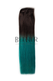 Extensii Ombre Saten/Teal Clip-On DELUXE