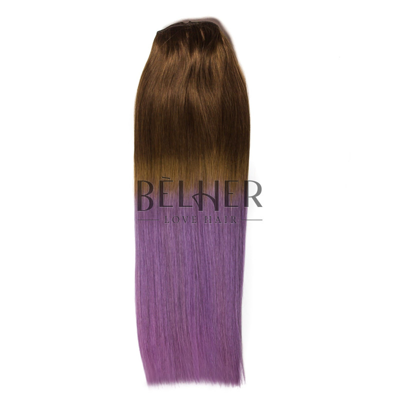 Extensii Ombre Saten Natural/Purple Clip-On DELUXE