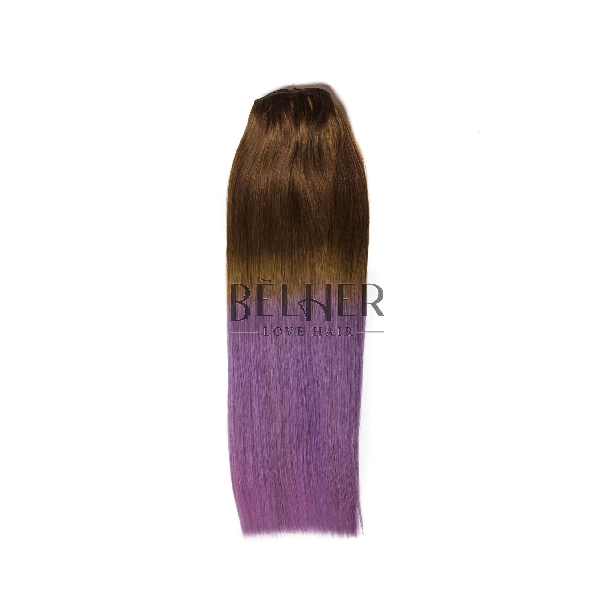 Extensii Clip-On DELUXE Ombre Saten Natural/Mov