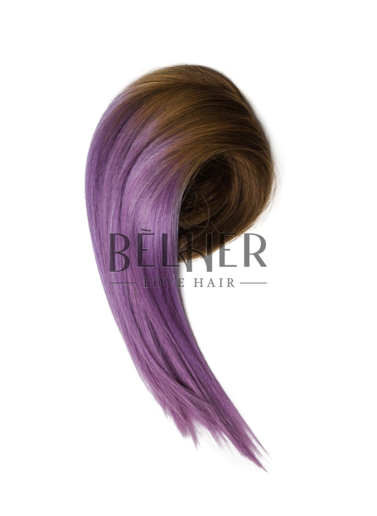 Extensii Ombre Saten Natural/Purple Clip-On DELUXE