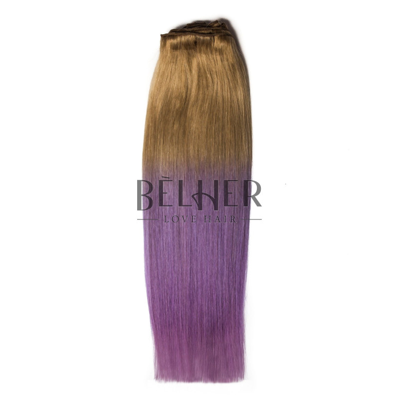 Extensii Ombre Blond Aluna/Pastel Purple Clip-On DELUXE